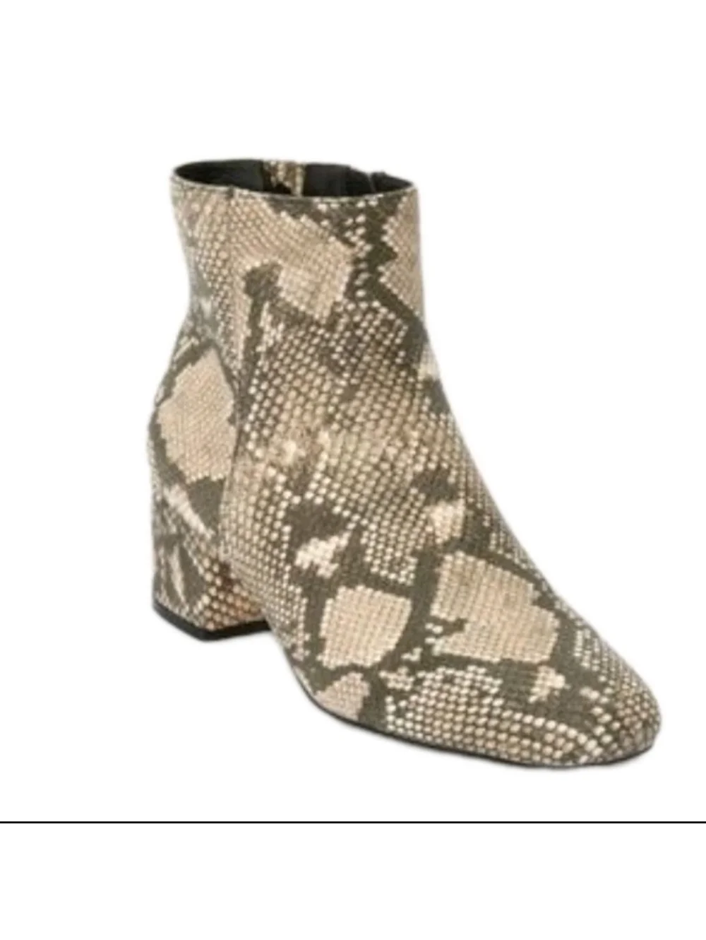 Women's Ankle Boots Booties Snakeskin Size 8.5 Comfortview Preppy Tan Office